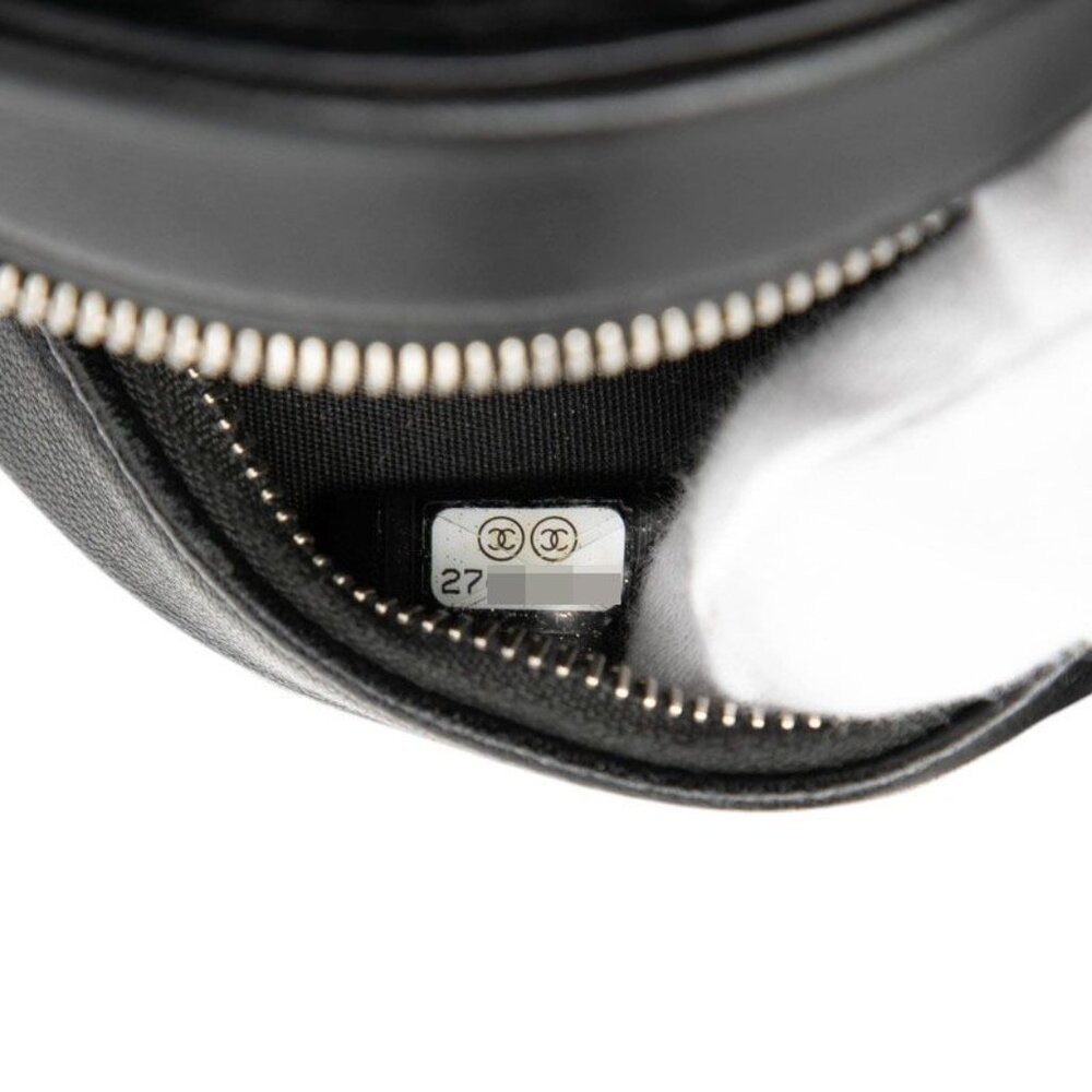 ★SOLD★ Chanel Camellia Round Mini Chain Shoulder Bag Pochette Black Lambskin - Picture 6 of 6